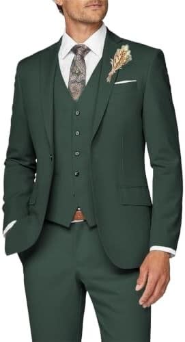 Men's Single Breasted Slim Three Piece Wedding Suit | Edmund_7
