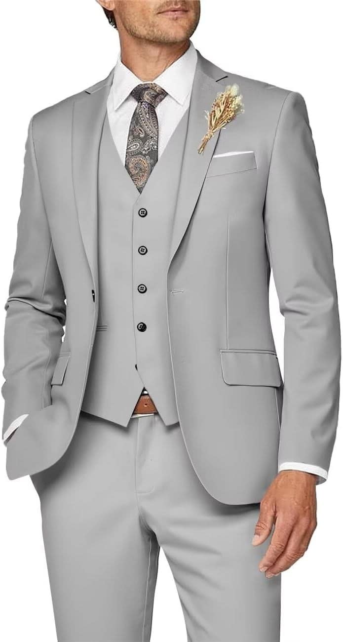 Men's Single Breasted Slim Three Piece Wedding Suit | Edmund_8