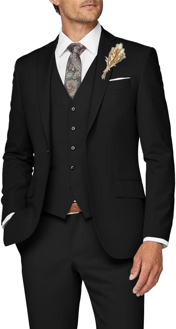 Men's Single Breasted Slim Three Piece Wedding Suit | Edmund_9