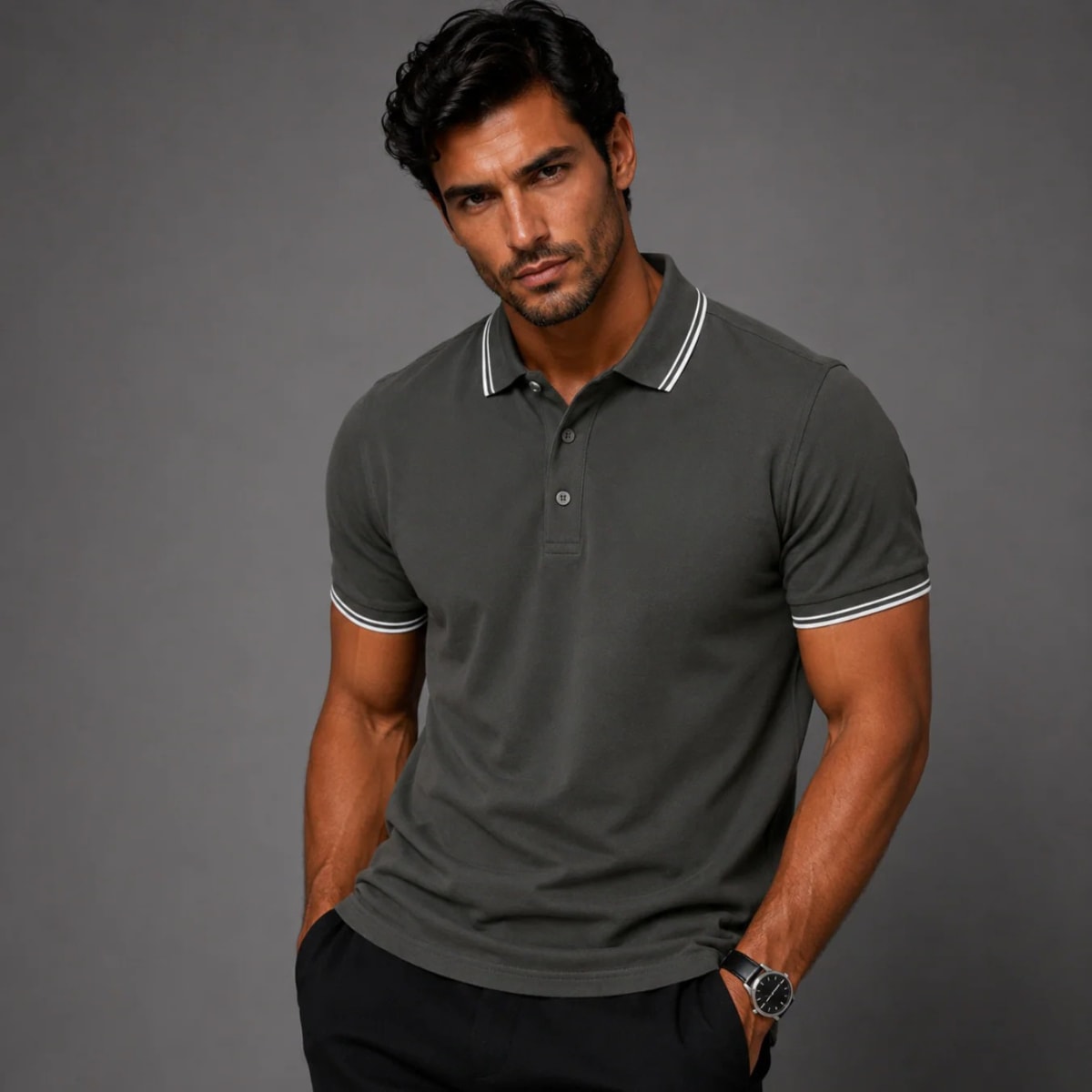 Men's Cotton Short Sleeve Polo Shirt | Lionel_6