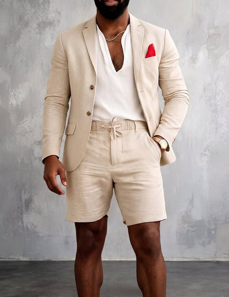Men's Single Breasted Blazer and Shorts Two Piece Set | Barnaby_2