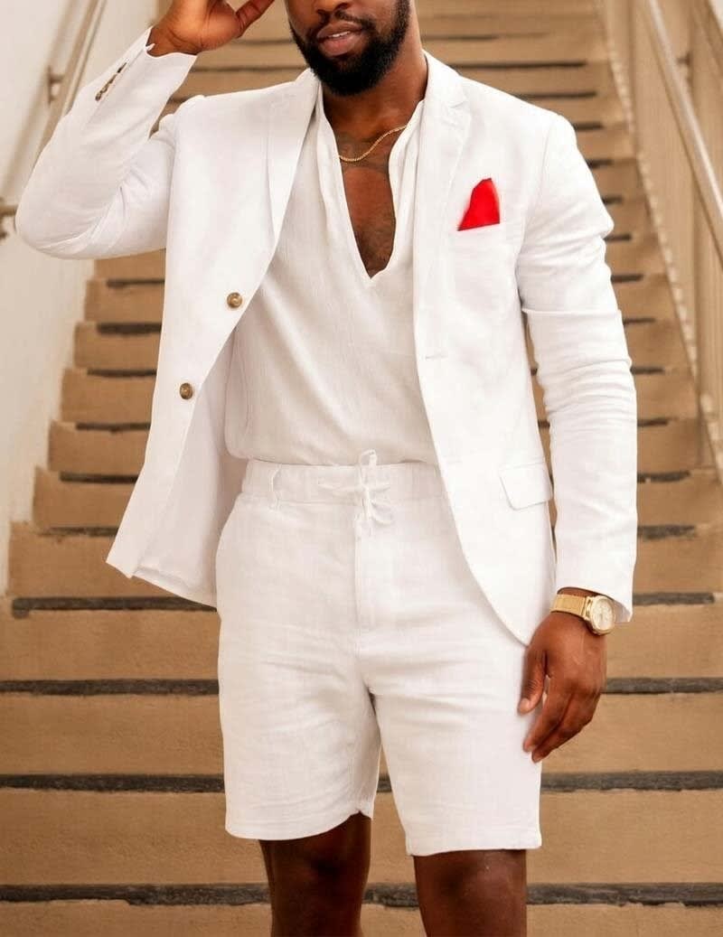 Men's Single Breasted Blazer and Shorts Two Piece Set | Barnaby_6