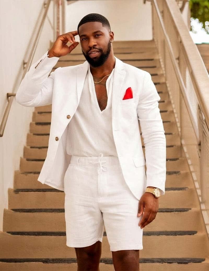 Men's Single Breasted Blazer and Shorts Two Piece Set | Barnaby_8