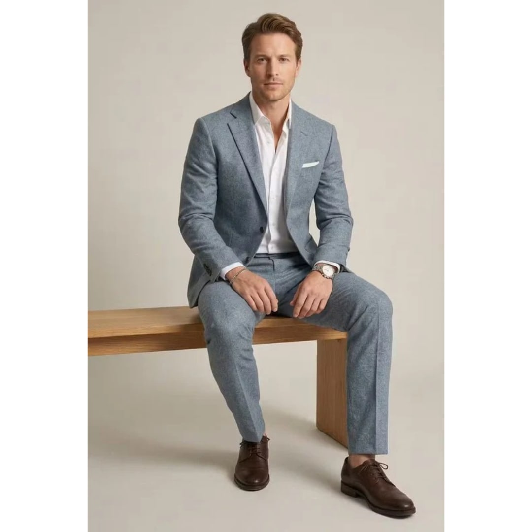 Men's Single Breasted Tailored Two Piece Suit | Elliot_13