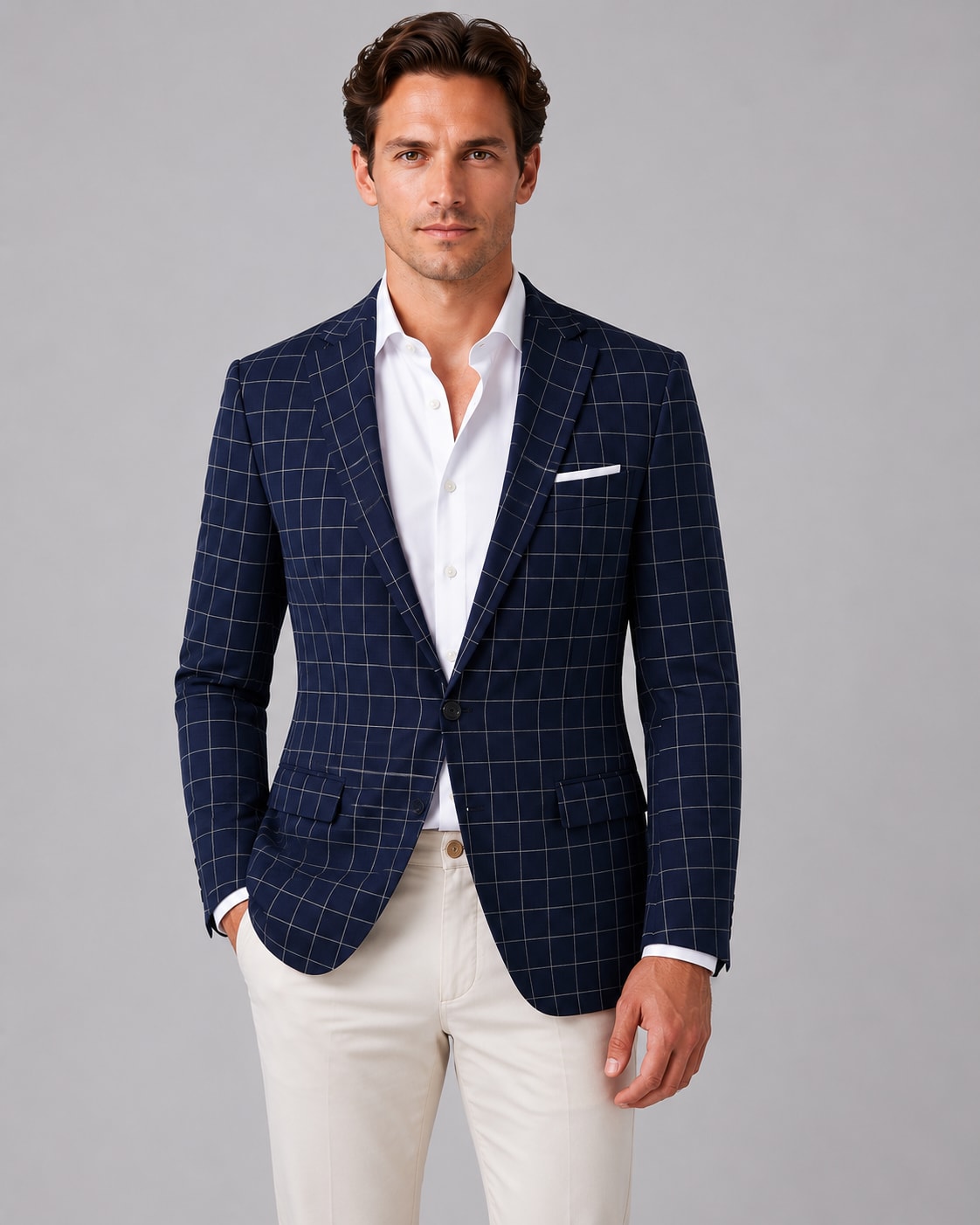 Men's Windowpane Check Blazer | Barnabas_6
