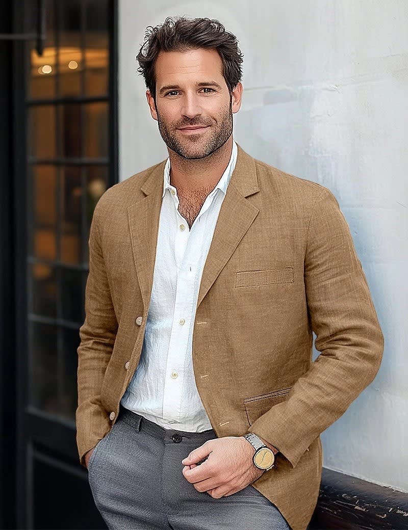Men's Single Breasted Textured Blazer | Clifford_3