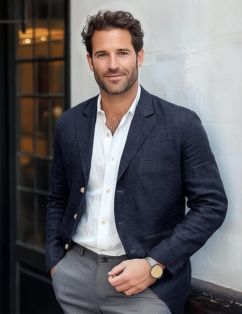 Men's Single Breasted Textured Blazer | Clifford_4