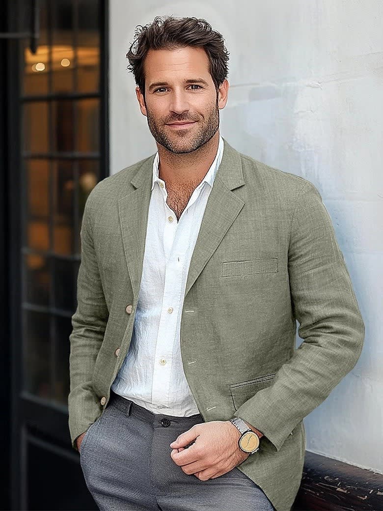 Men's Single Breasted Textured Blazer | Clifford_7