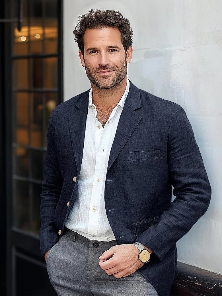 Men's Single Breasted Textured Blazer | Clifford_8