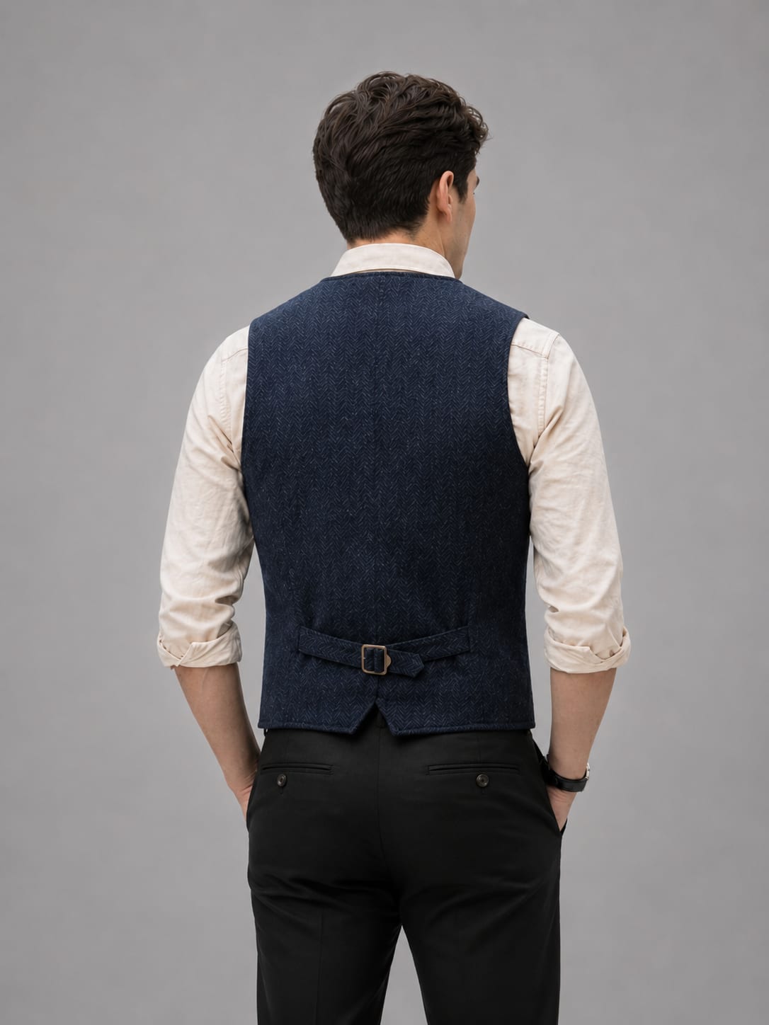 Men's Tweed Tailored Waistcoat | Leopold_3