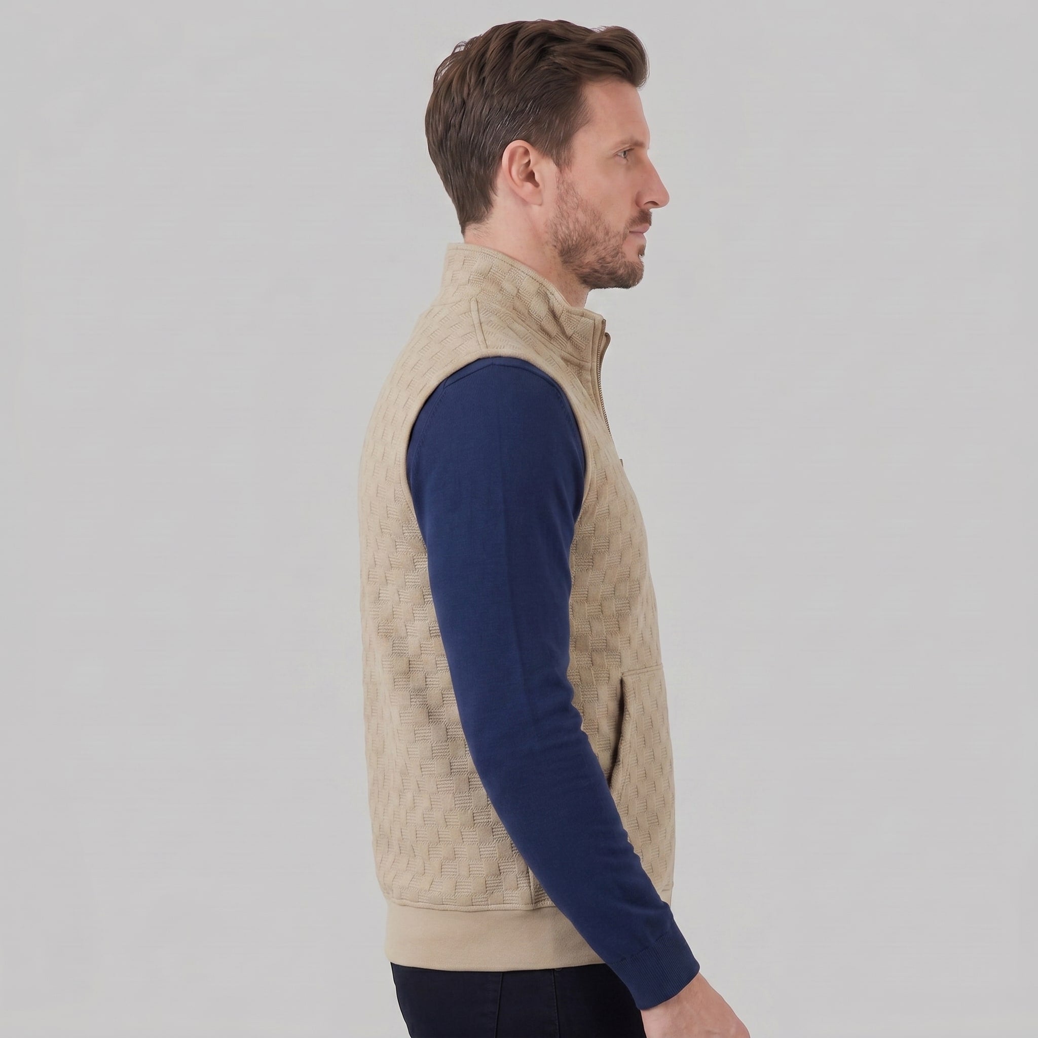 Men's Knit Zip-Up Gilet | Gethin_7
