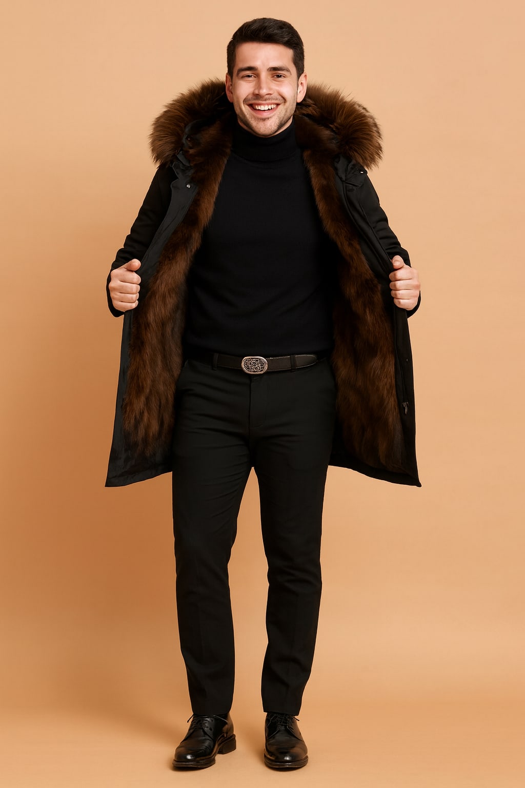 Men's Faux Fur Lined Hooded Parka | Donald_4