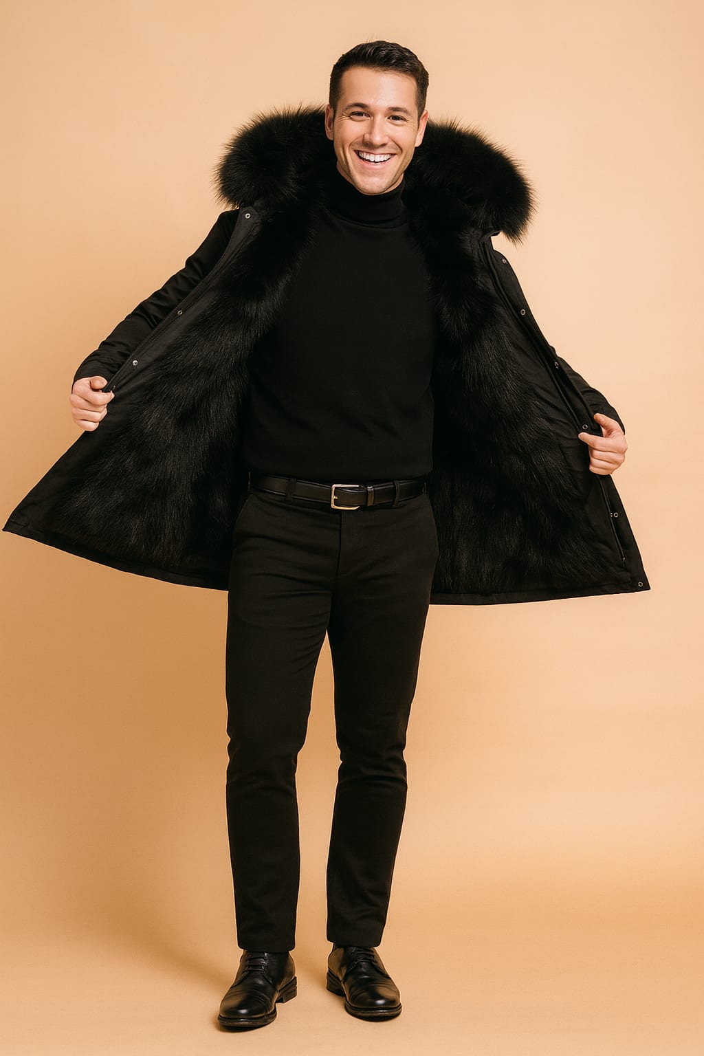 Men's Faux Fur Lined Hooded Parka | Donald_5
