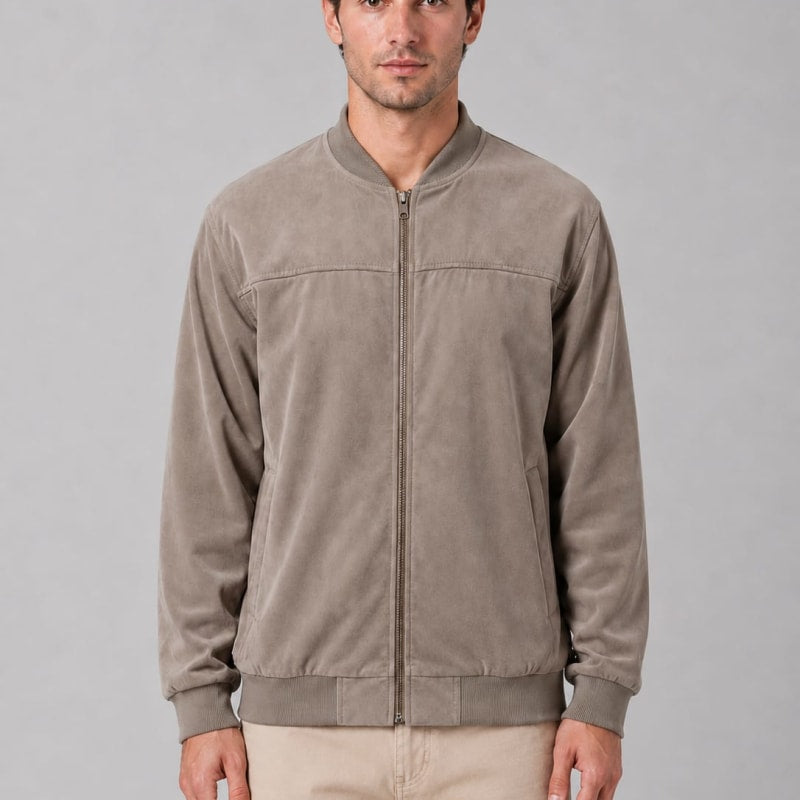 Men's Regular Fit Zip Bomber Jacket | Corwin_1