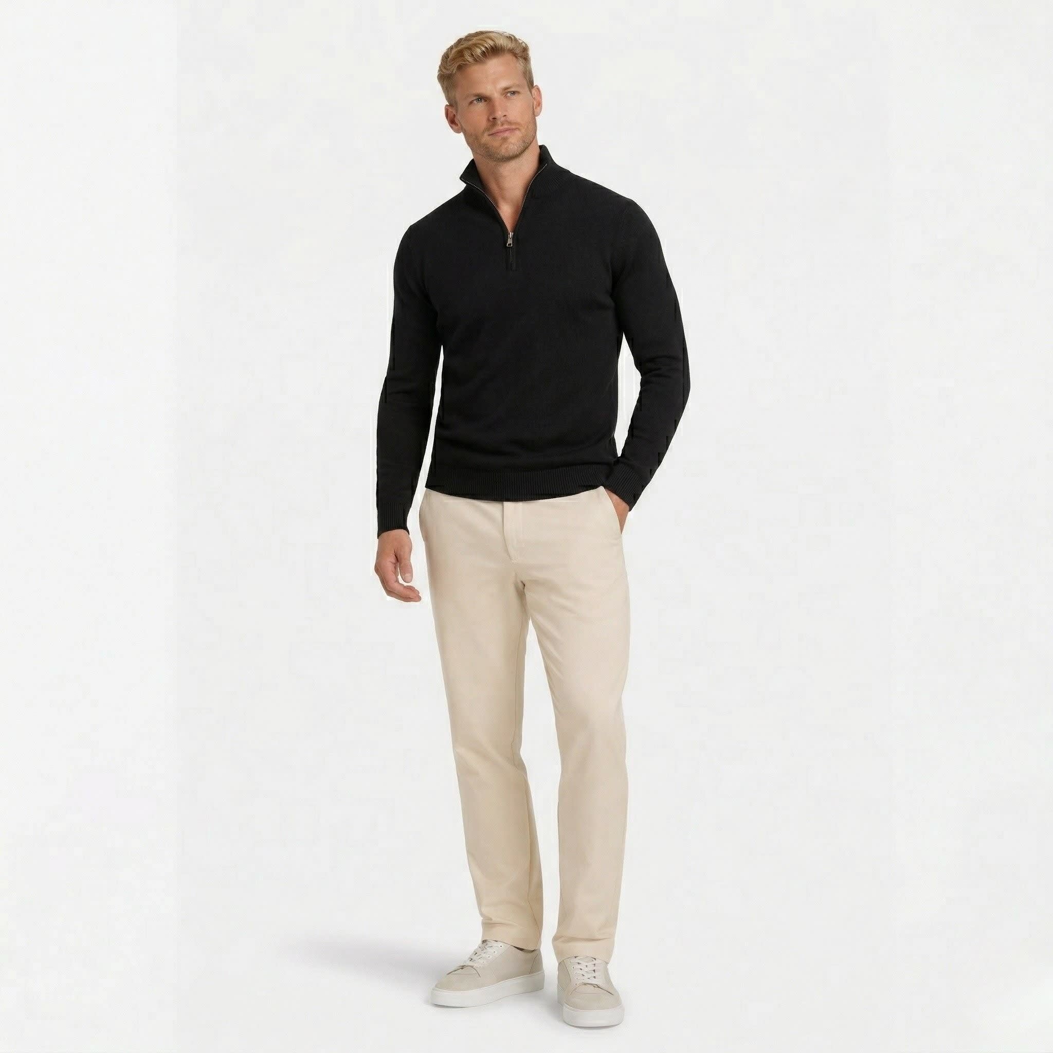 Men's Quarter Zip Knit Jumper | Caradoc_10