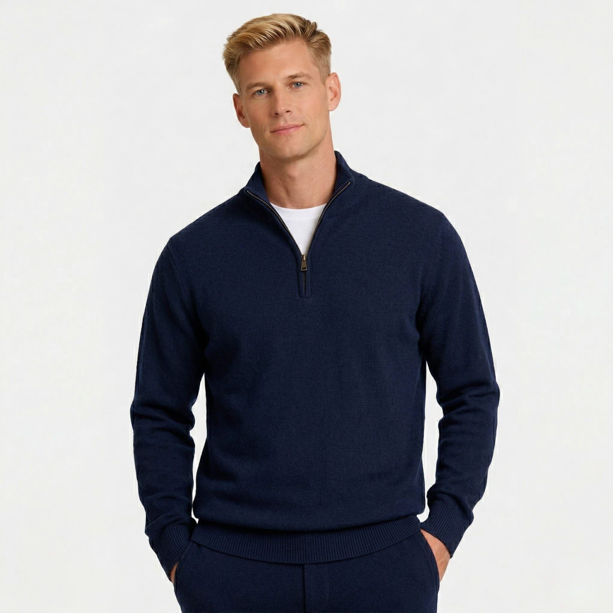 Men's Quarter Zip Knit Jumper | Caradoc_2
