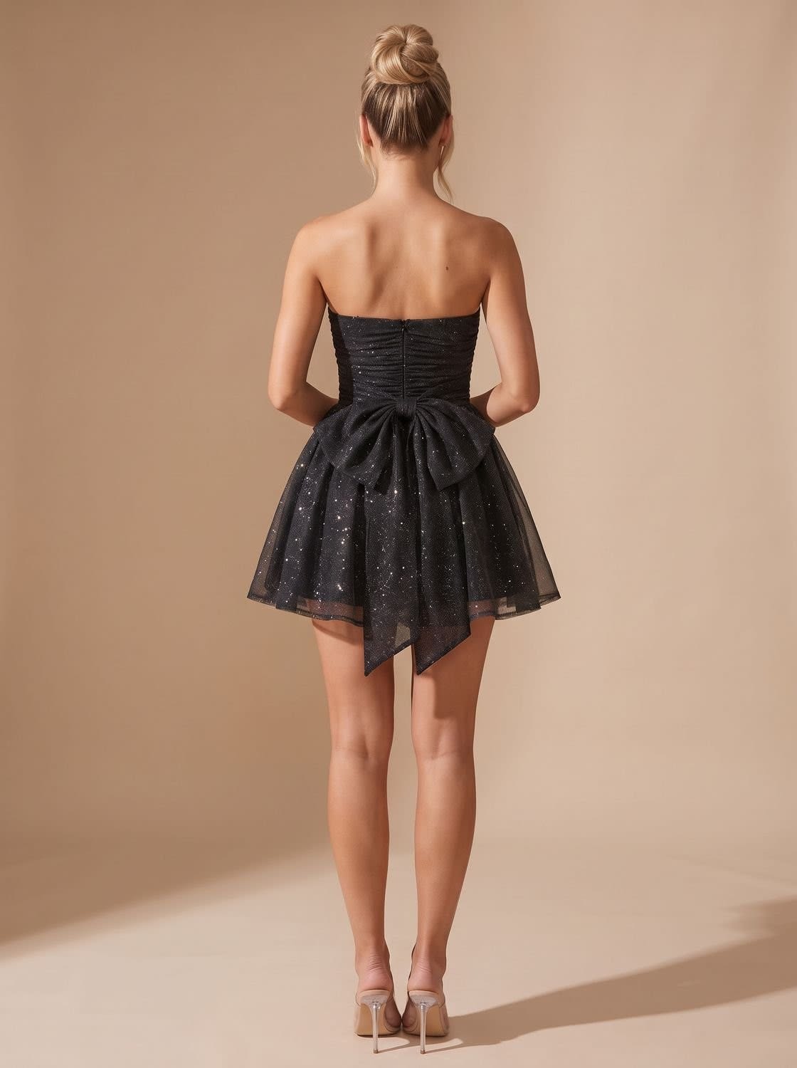 Women's Glitter Strapless Christmas Party Mini Dress | Felicity_7