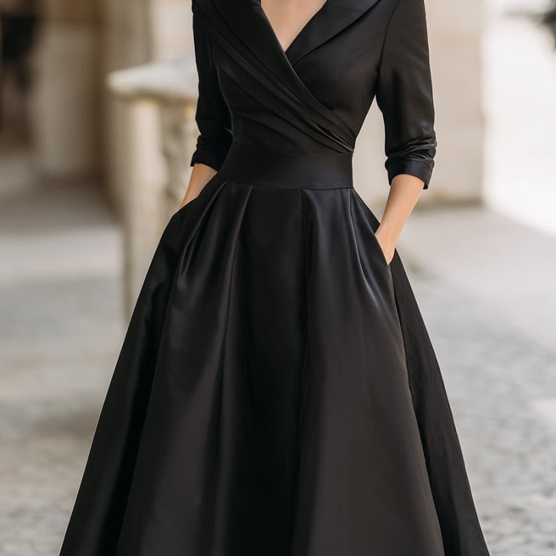 Women's A-Line Wrap Midi Cocktail Dress | Beatrix_1