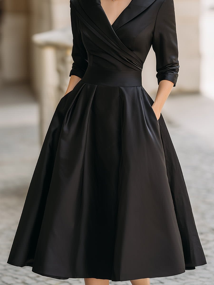 Women's A-Line Wrap Midi Cocktail Dress | Beatrix_3