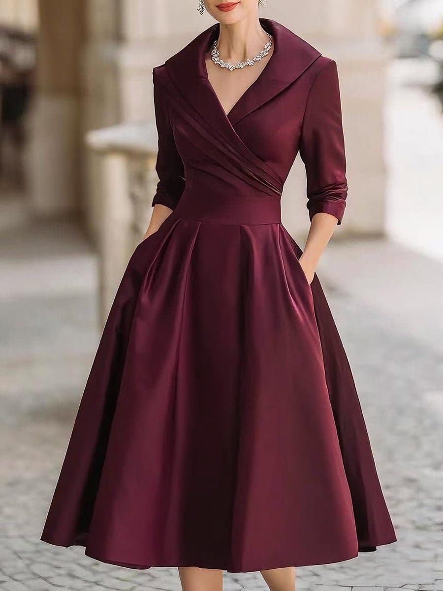 Women's A-Line Wrap Midi Cocktail Dress | Beatrix_6