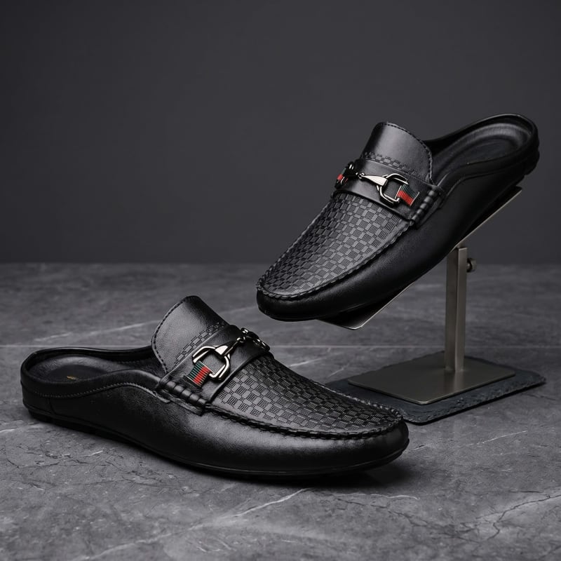 Men's Leather Backless Loafer Mules | Jasper_1