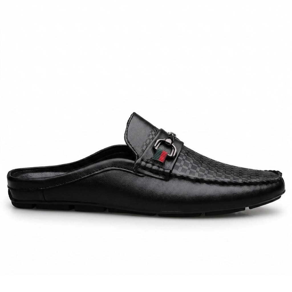 Men's Leather Backless Loafer Mules | Jasper_3