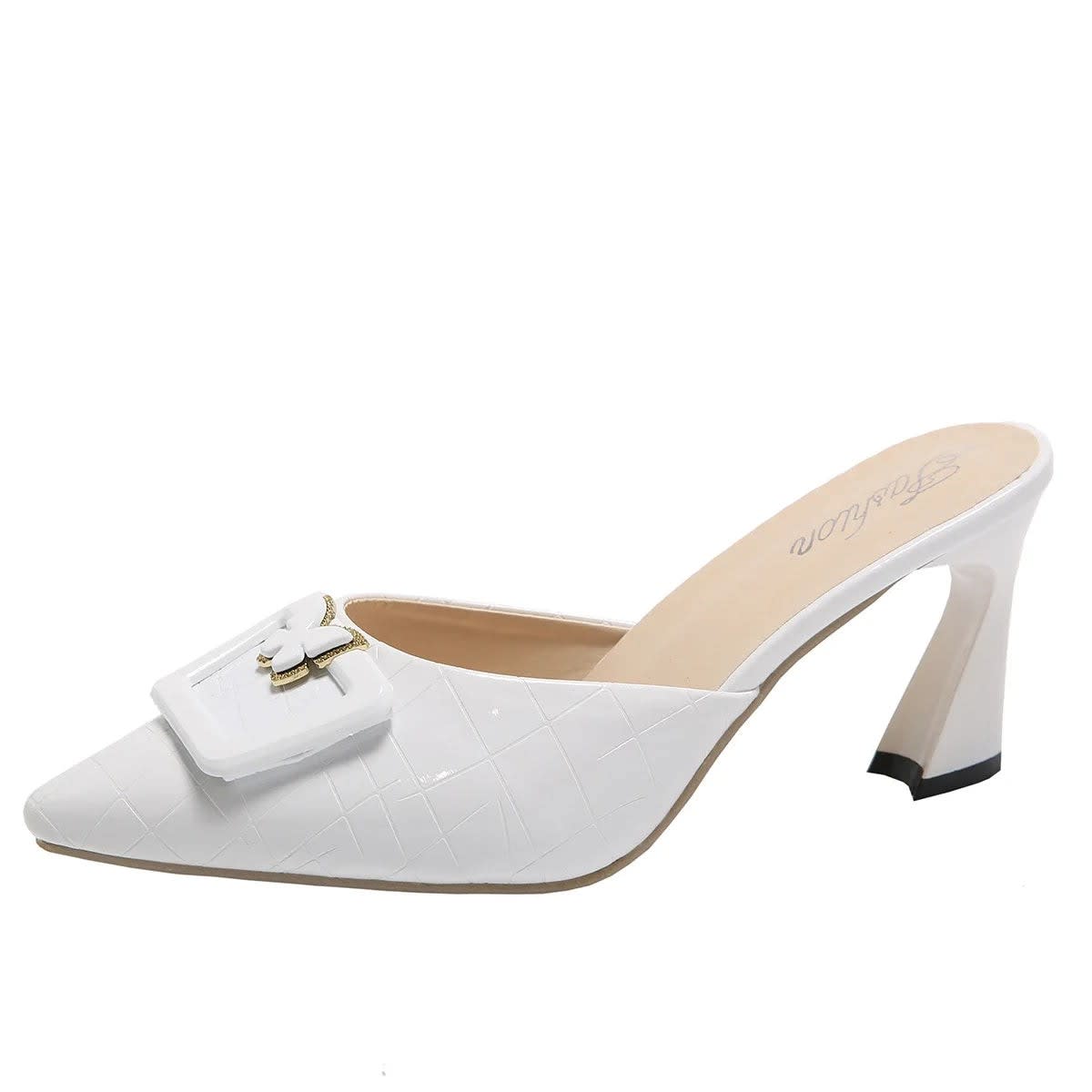 Women's Buckle Pointed Toe Mules | Muireall_15
