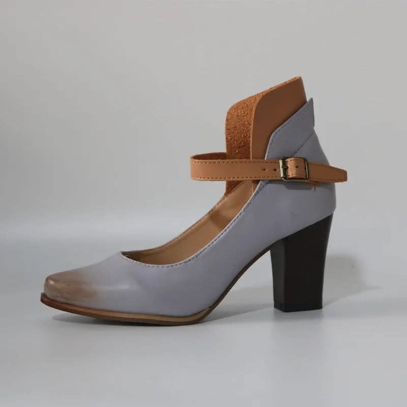 Women's Ankle Strap Block Heel Court Shoes | Malvina_8