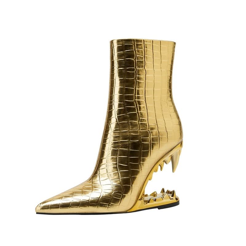 Women's Pointed Toe Sculptural Heel Ankle Boots | Mairead_15