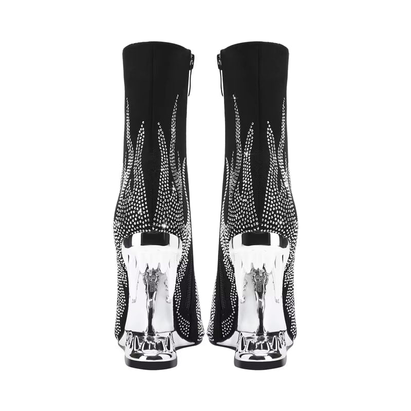 Women's Pointed Toe Sculptural Heel Ankle Boots | Mairead_22