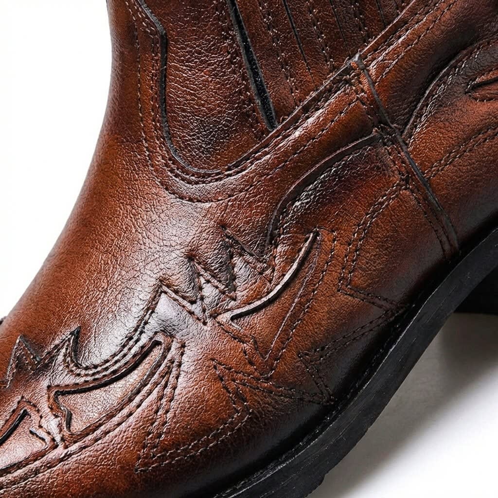 Men's Leather Western Ankle Boots | Elliot_3