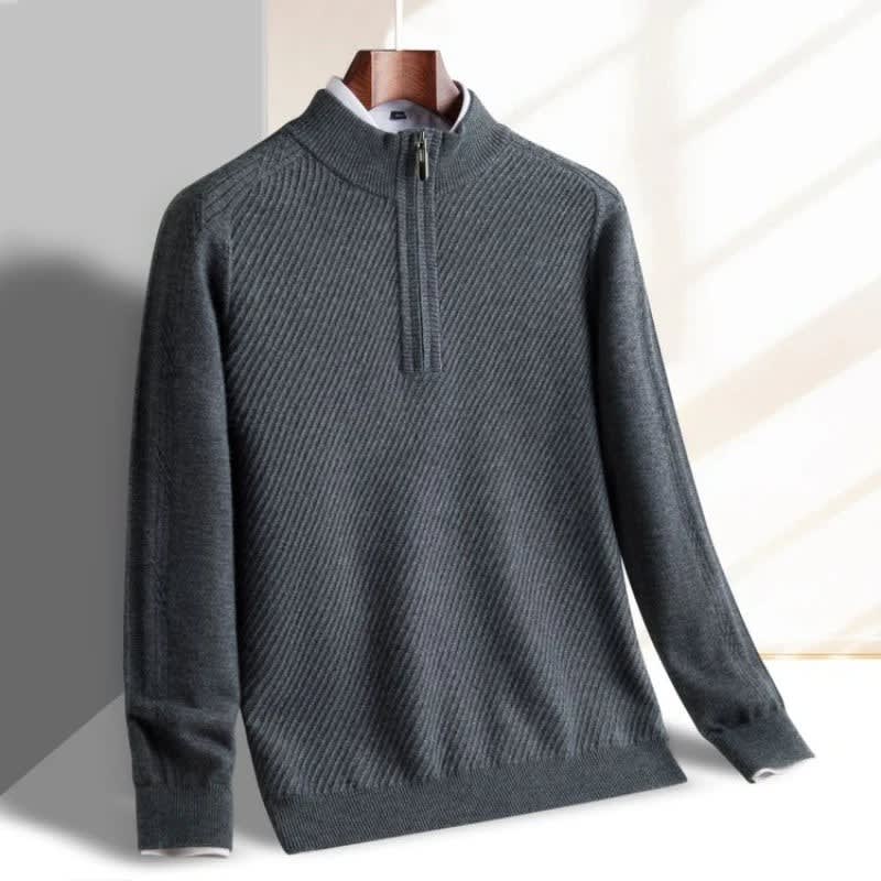 Men's Ribbed Quarter Zip Jumper | Otis_4