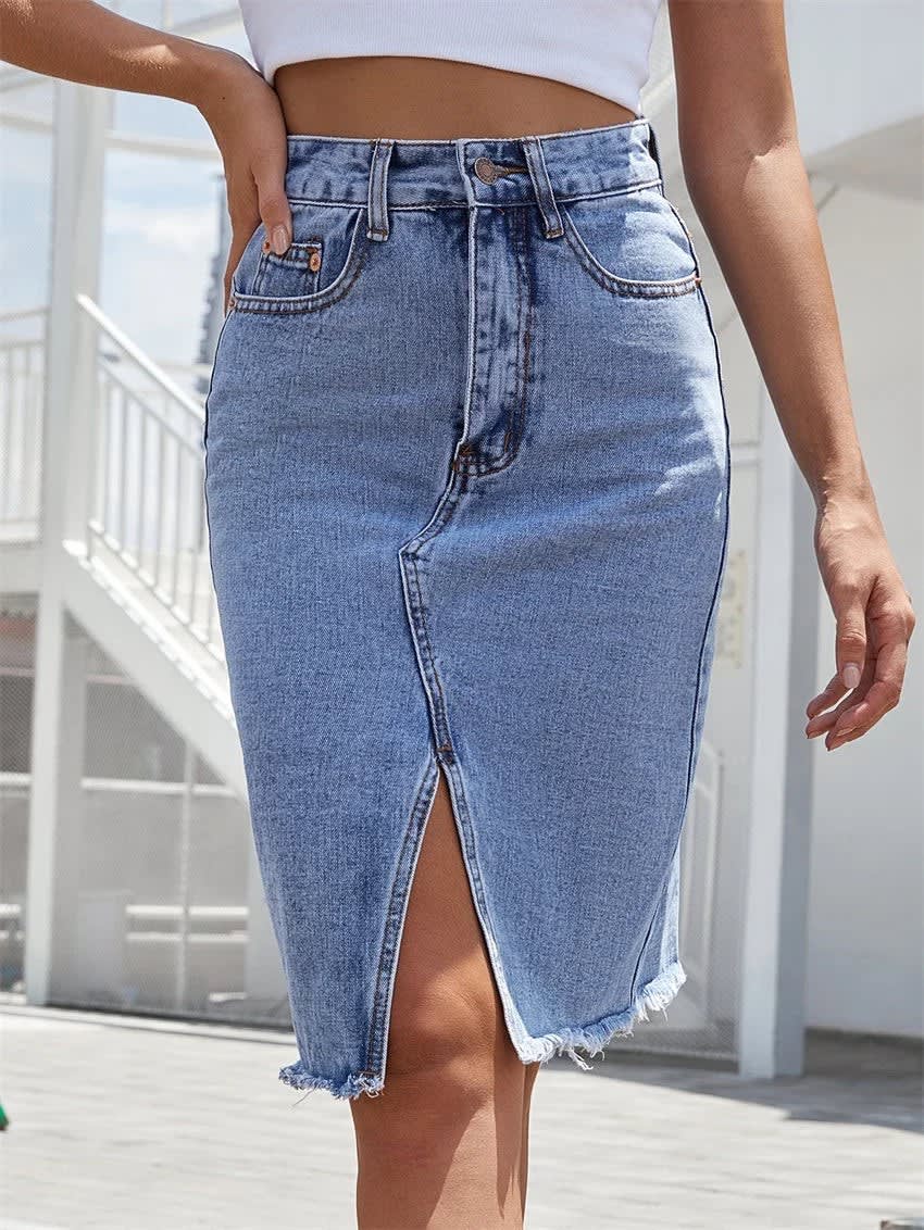 Women's High Waist Denim Skirt | Honor_2