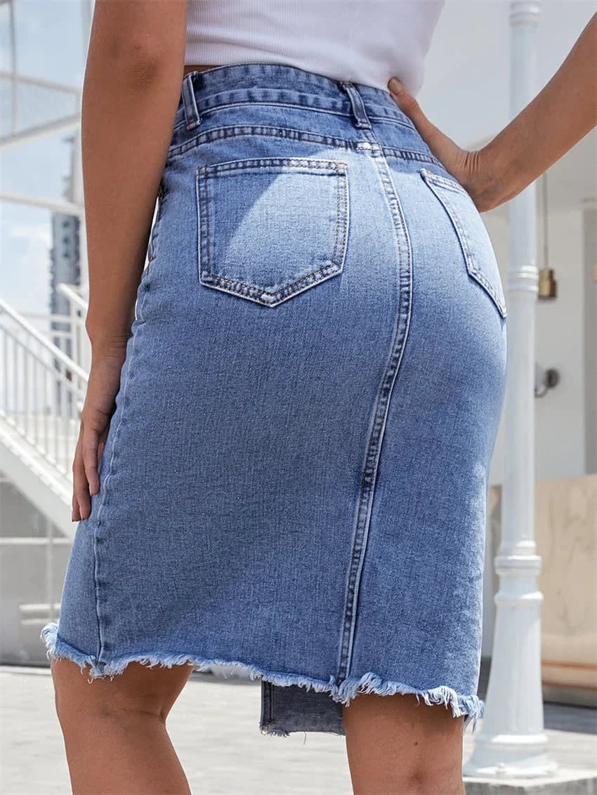 Women's High Waist Denim Skirt | Honor_3
