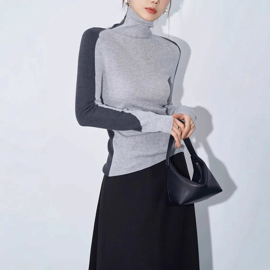 Women's Color Block High Neck Top | Gwynneth_5