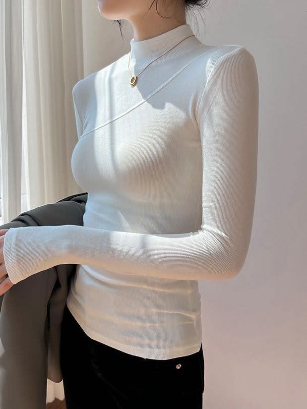 Women's Ribbed Mock Neck Top | Susannah_3