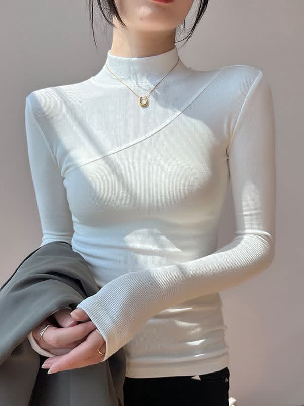 Women's Ribbed Mock Neck Top | Susannah_4