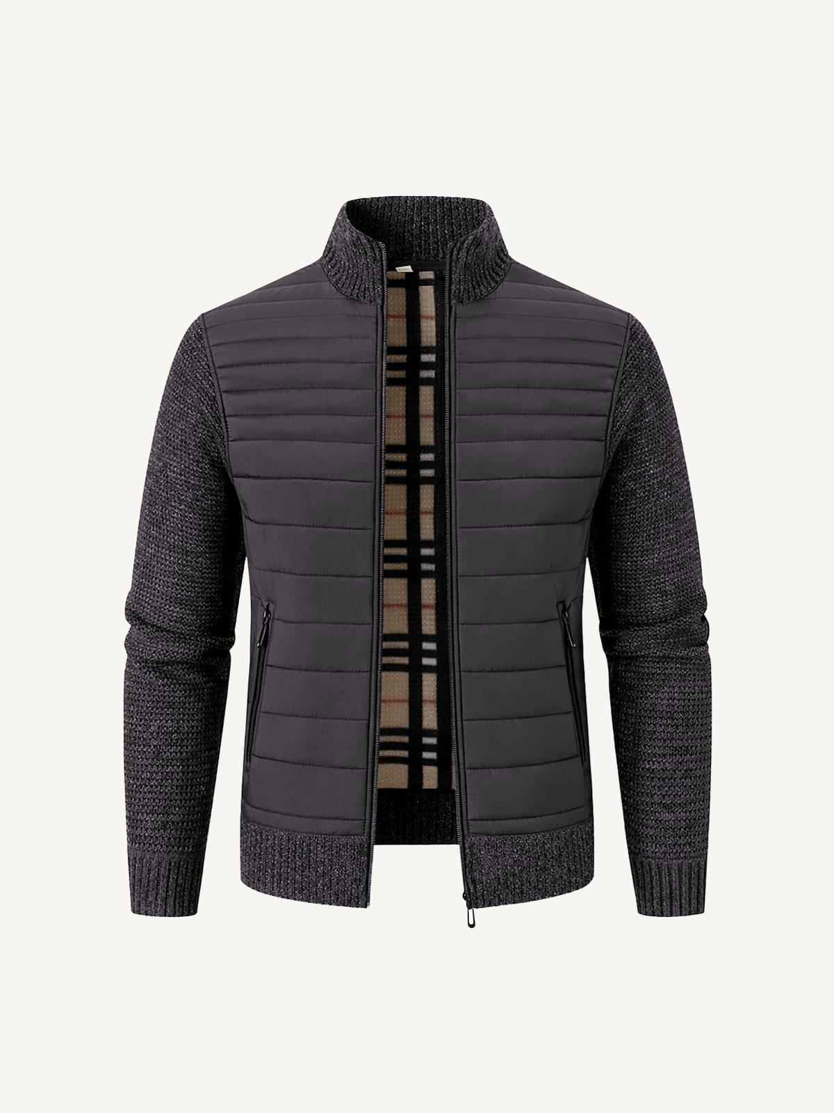 Men's Quilted Zip Up Hybrid Jacket | Damon_2