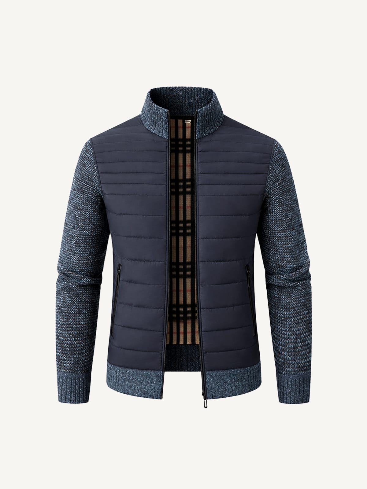 Men's Quilted Zip Up Hybrid Jacket | Damon_9