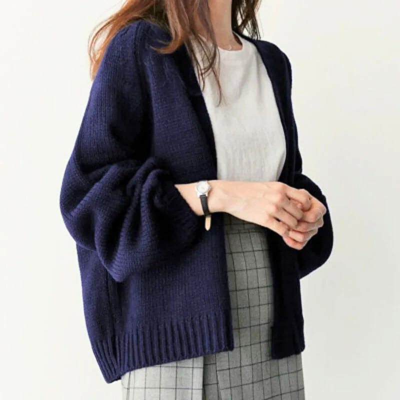 Women's Open Front Chunky Knit Cardigan | Bella_2