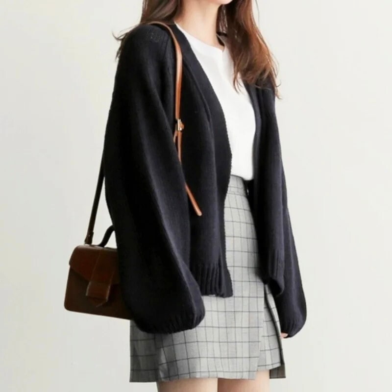 Women's Open Front Chunky Knit Cardigan | Bella_6