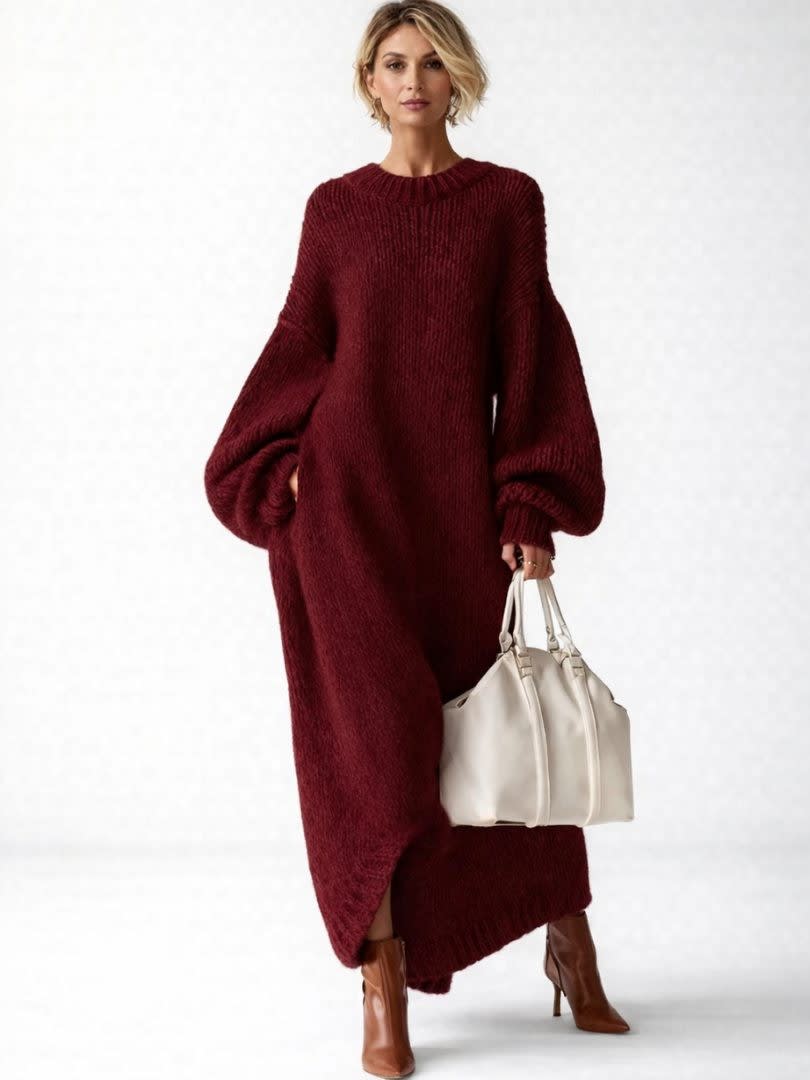 Women's Chunky Knit Oversized Maxi Dress | Gertrude_6
