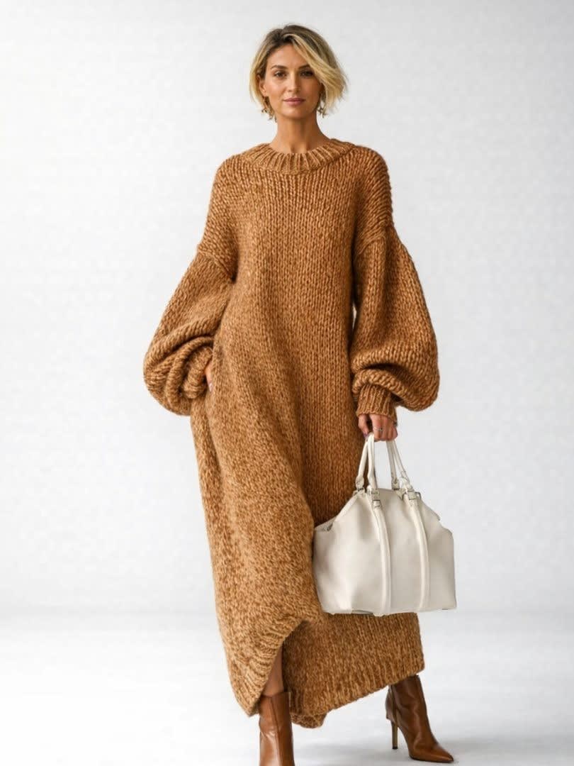 Women's Chunky Knit Oversized Maxi Dress | Gertrude_7