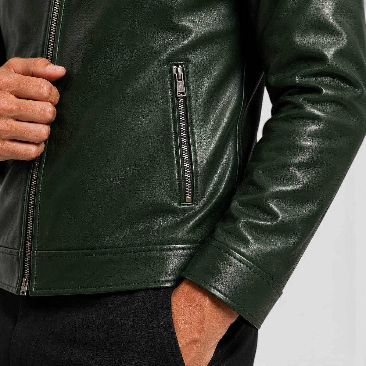 Men's Leather Cafe Racer Jacket | Finn_4