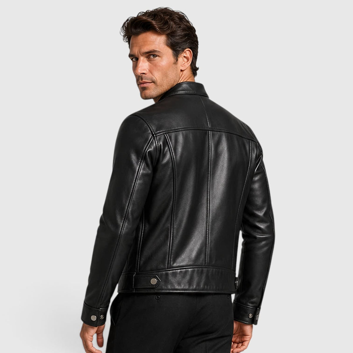 Men's Leather Cafe Racer Jacket | Finn_7