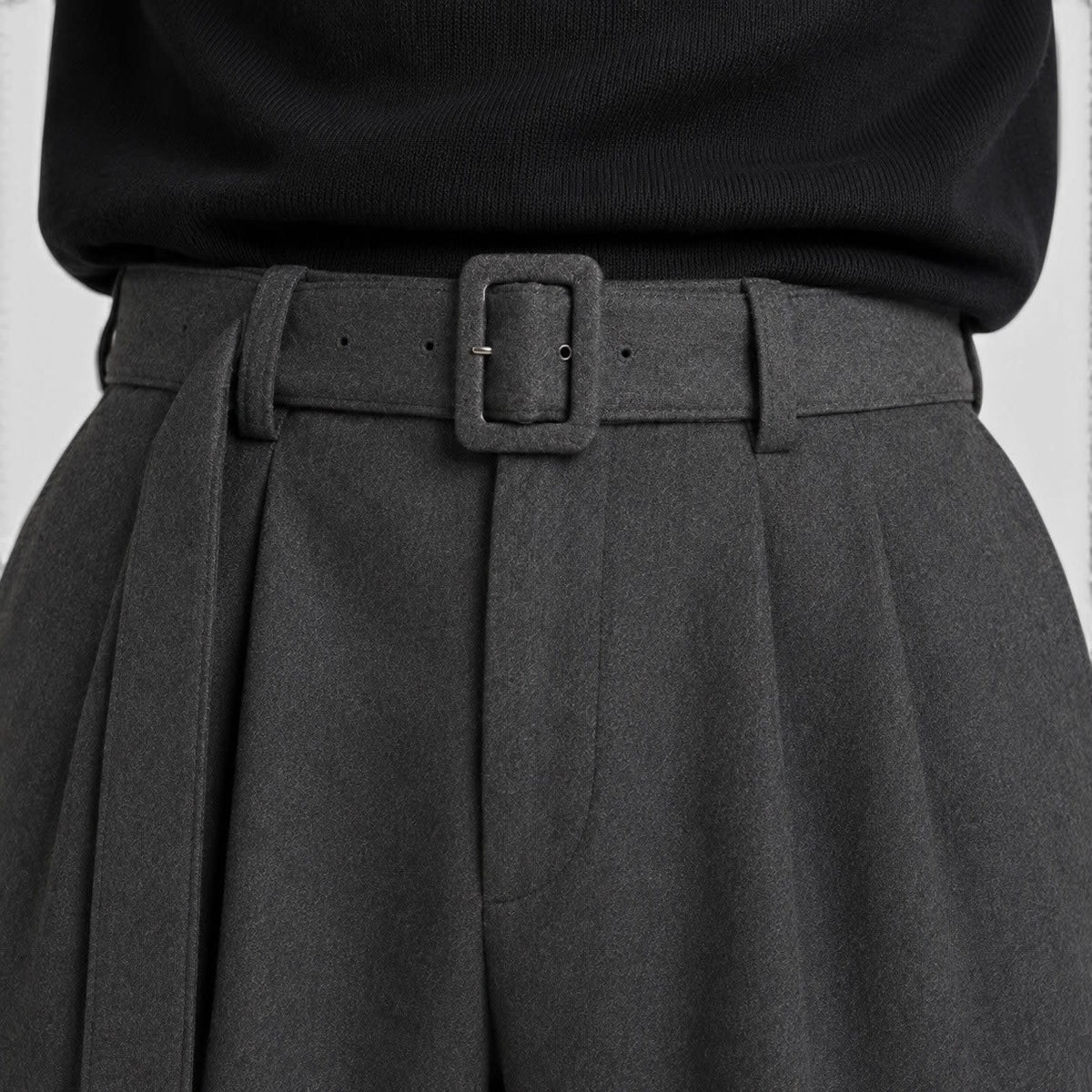 Men's Pleated Wide Leg Trousers | Roy_11