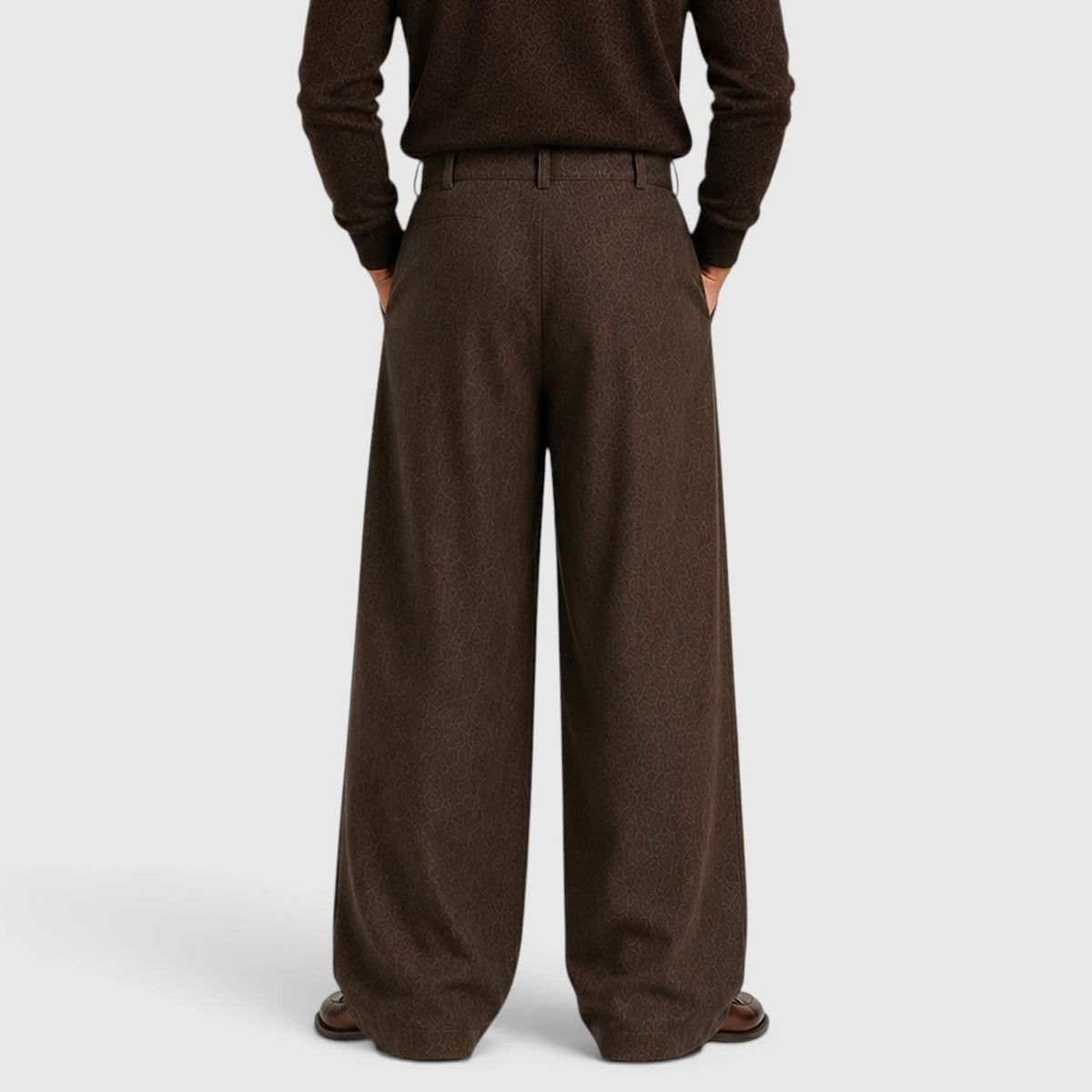 Men's Pleated Wide Leg Trousers | Roy_2
