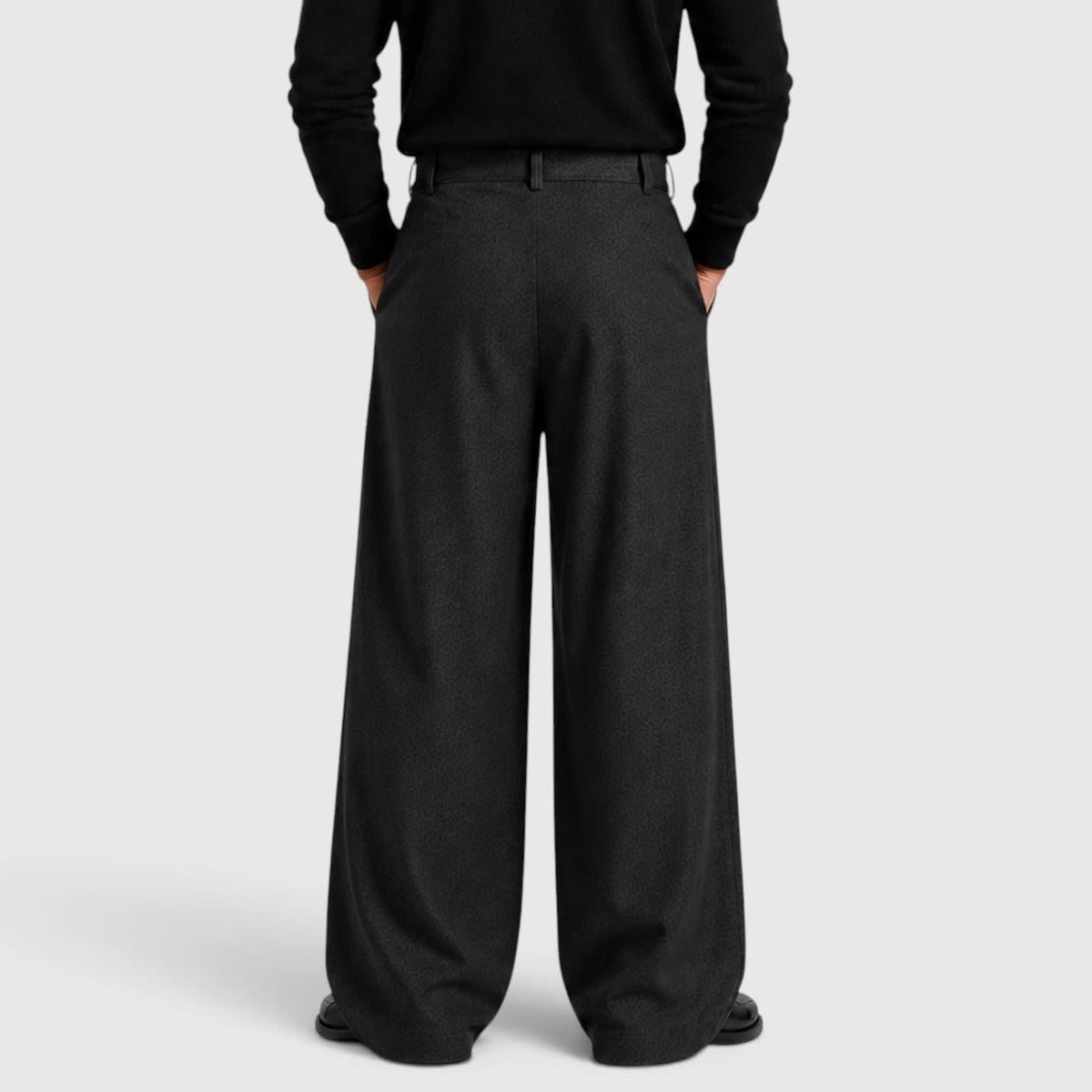 Men's Pleated Wide Leg Trousers | Roy_6