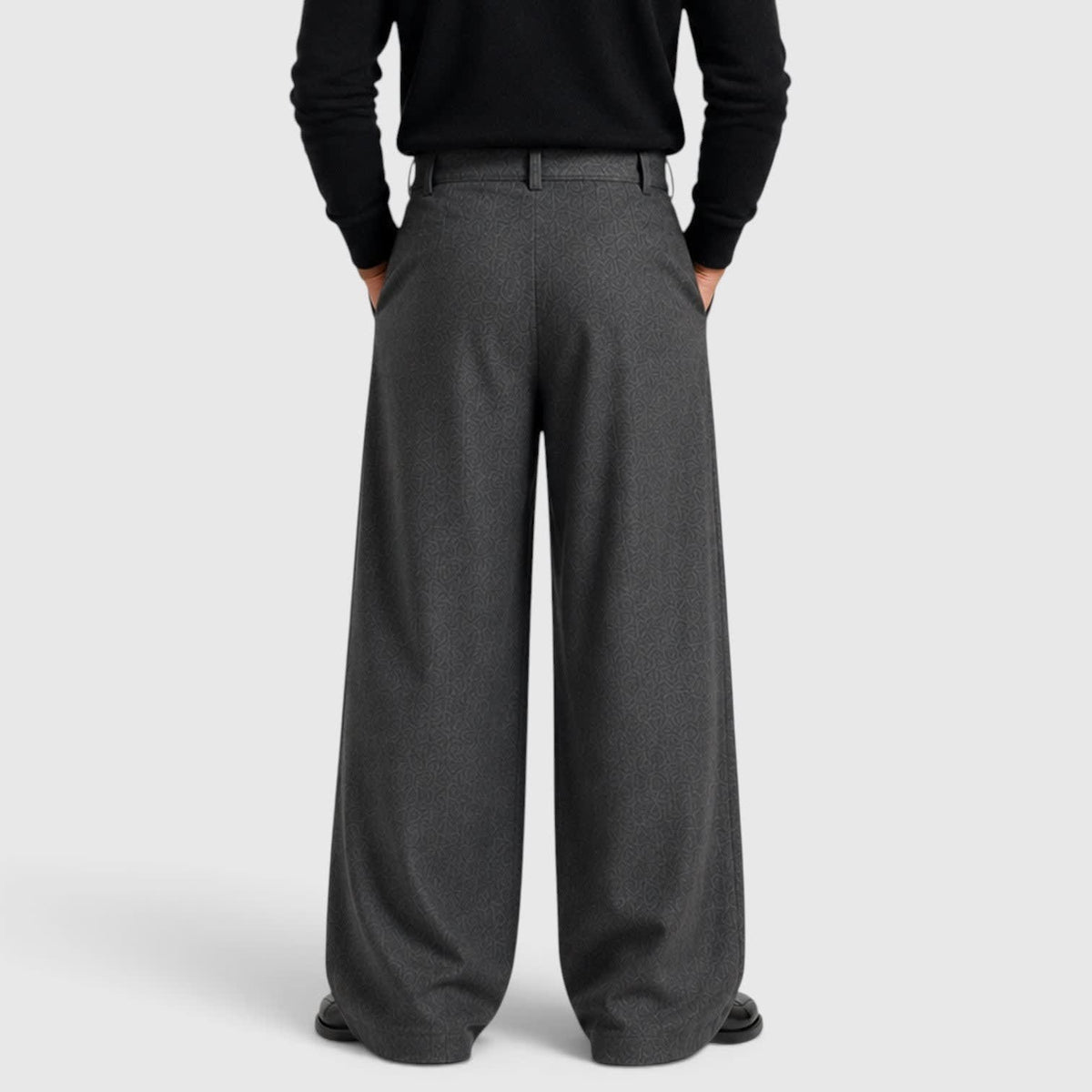 Men's Pleated Wide Leg Trousers | Roy_9