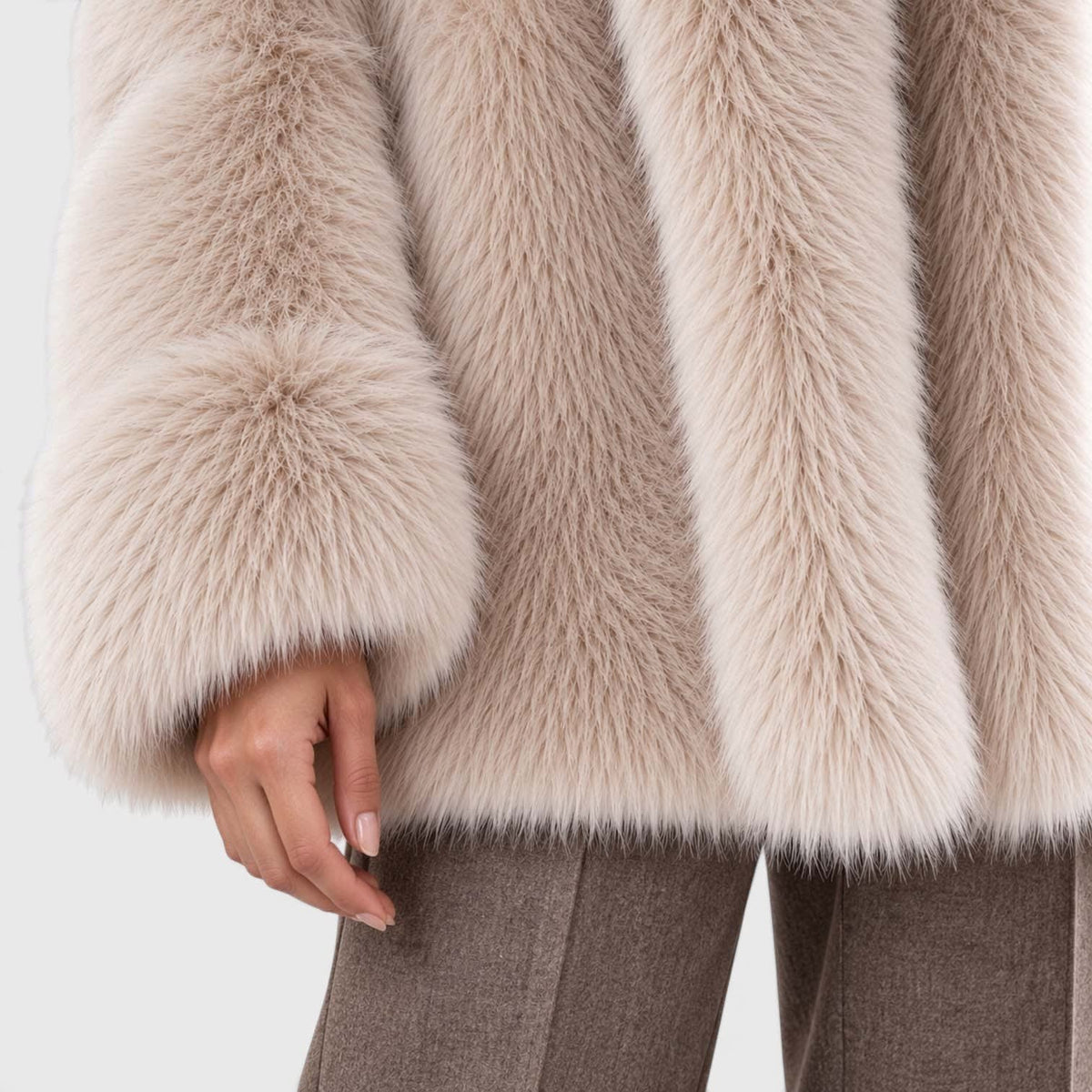 Women's Plush Faux Fur Short Coat | Marianne_6